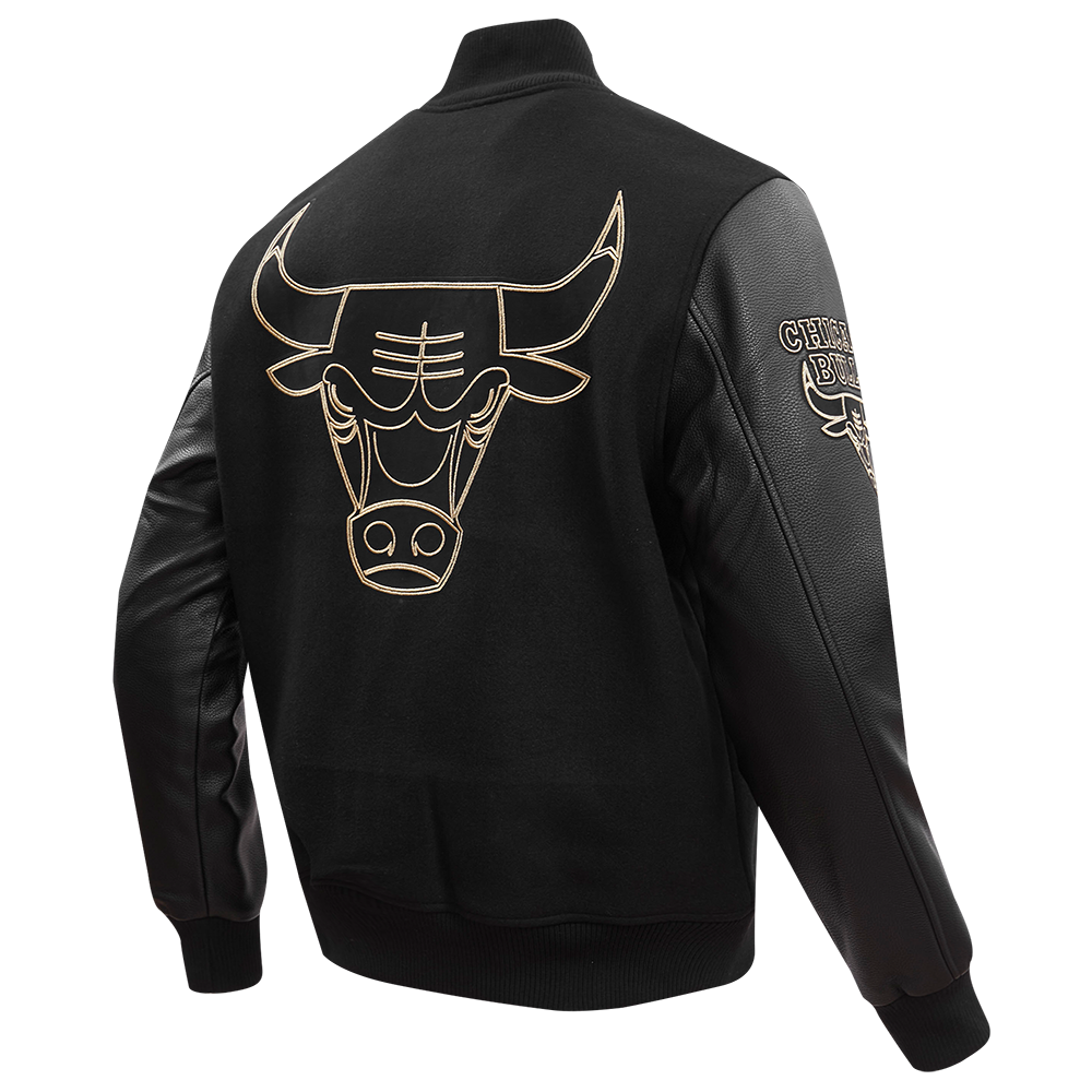 Chicago Bulls Black & Gold Wool Varsity Jacket