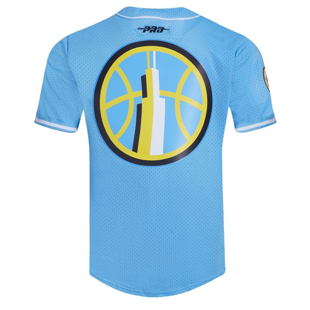 Chicago Sky Men's Button Down Mesh Top Mesh