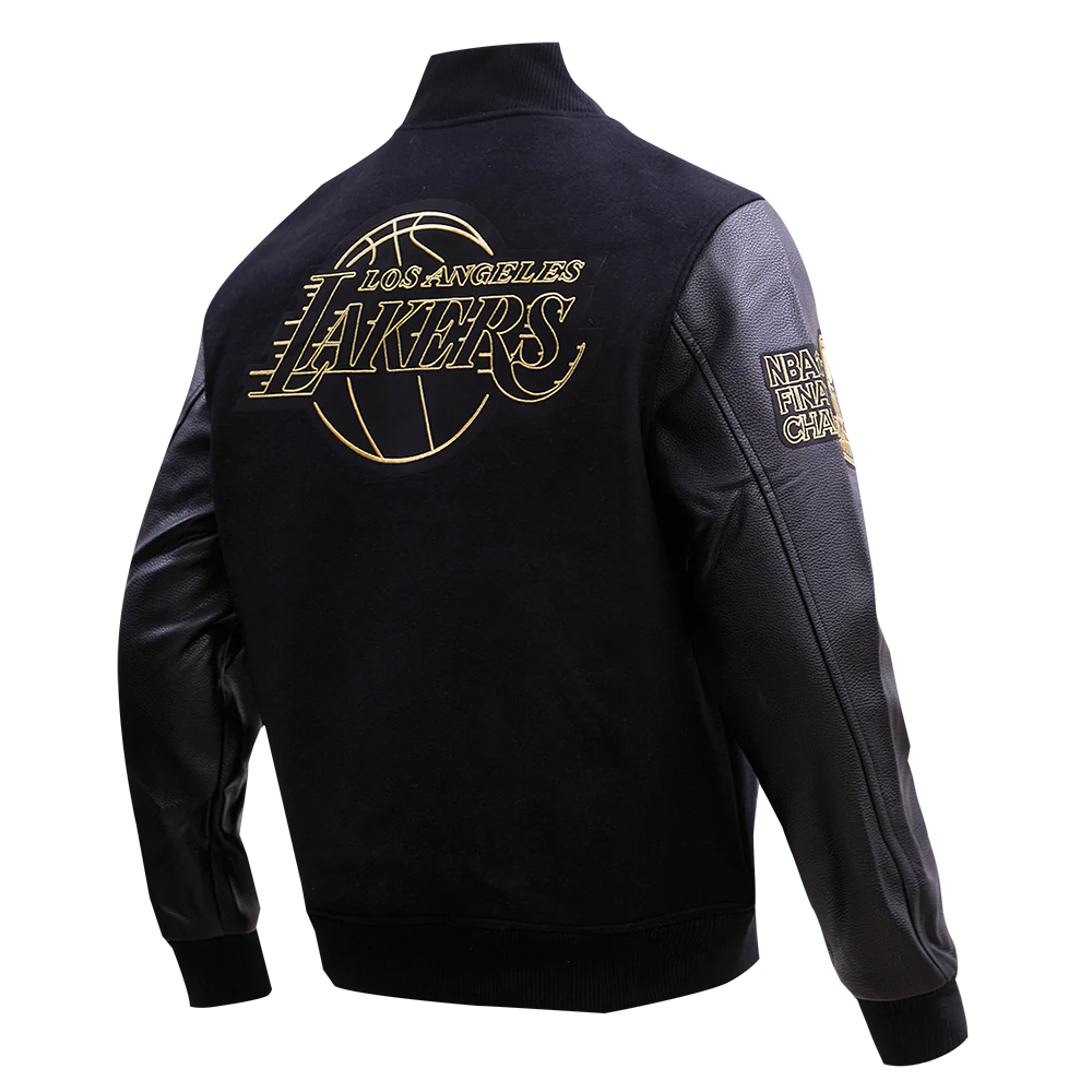 NBA LOS ANGELES LAKERS BLACK & GOLD MEN'S WOOL VARSITY JACKET