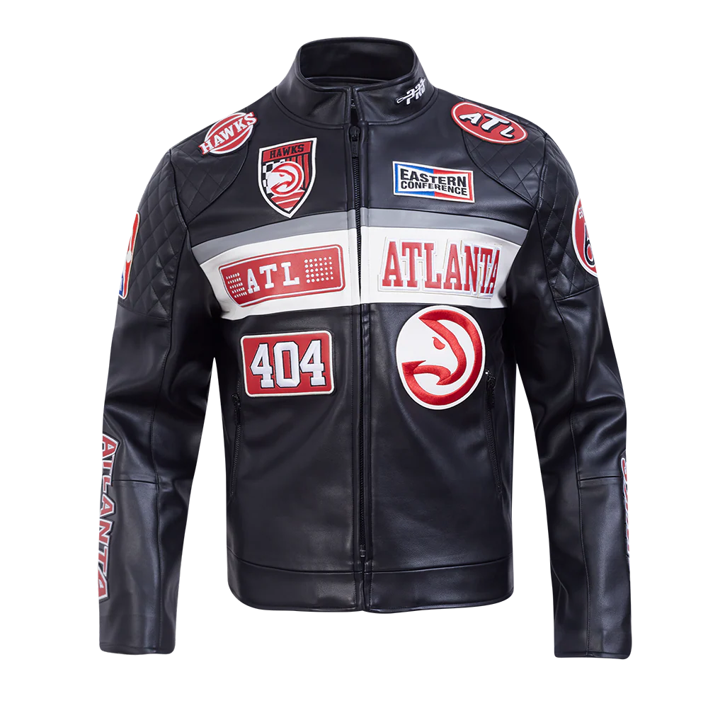 NBA ATLANTA HAWKS MEN'S MOTO JACKET