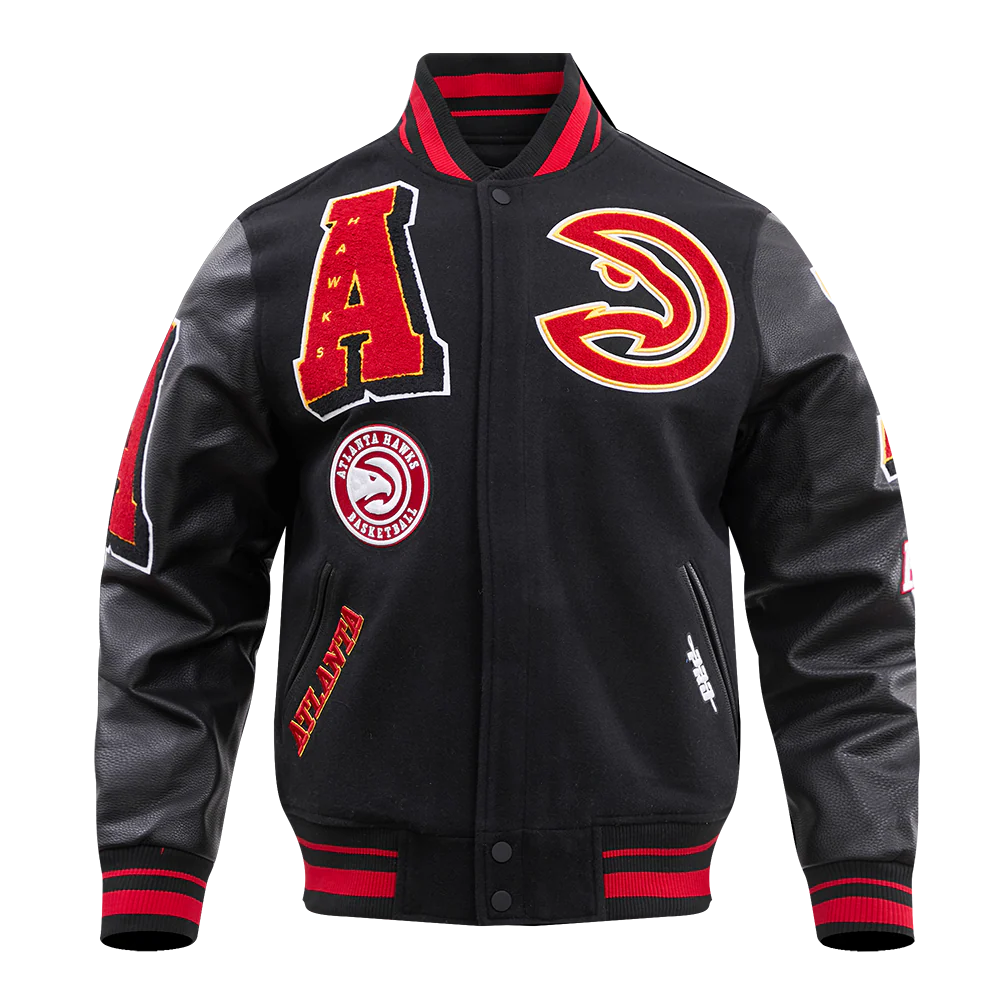 NBA ATLANTA HAWKS MASHUP MEN'S RIB WOOL VARSITY JACKET