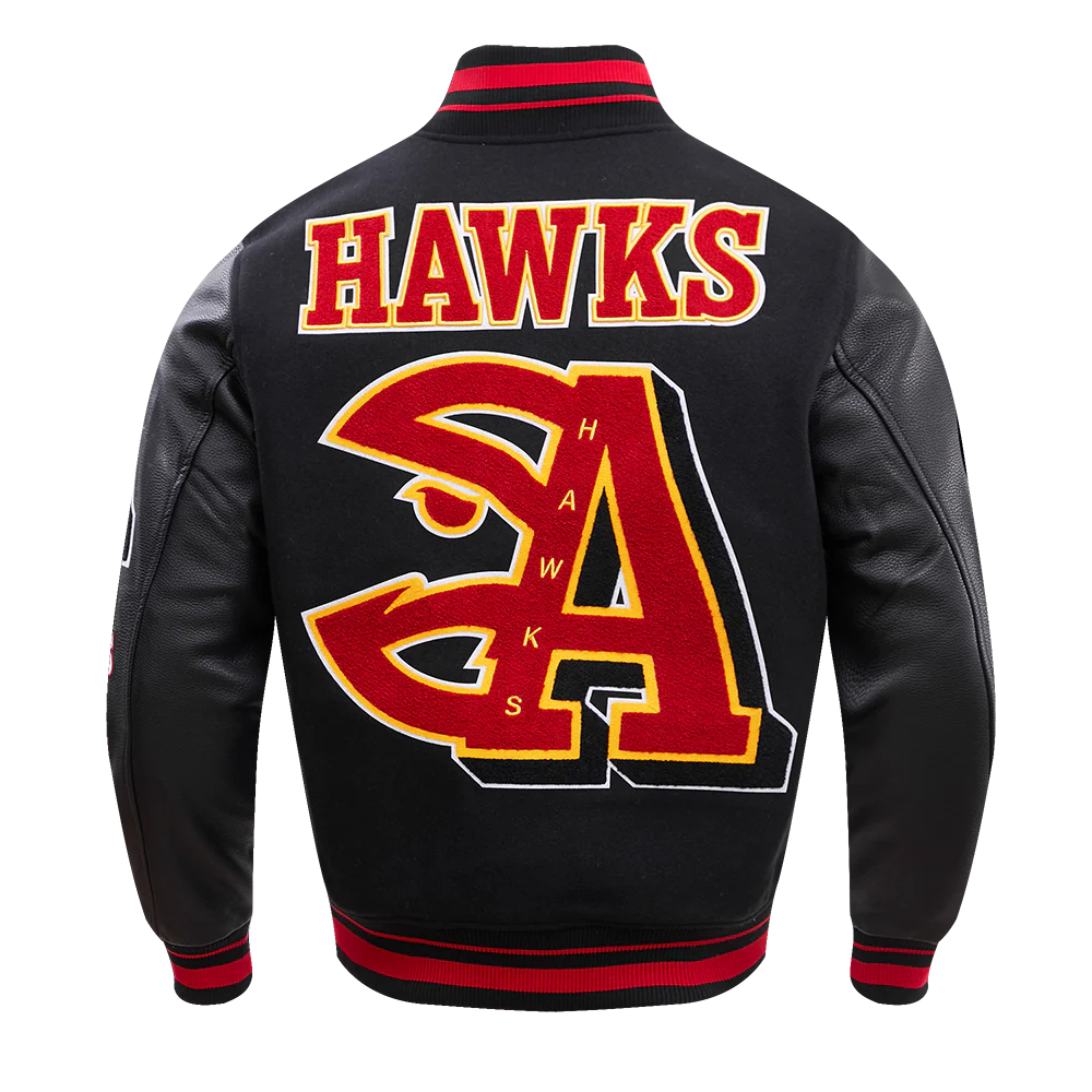 NBA ATLANTA HAWKS MASHUP MEN'S RIB WOOL VARSITY JACKET