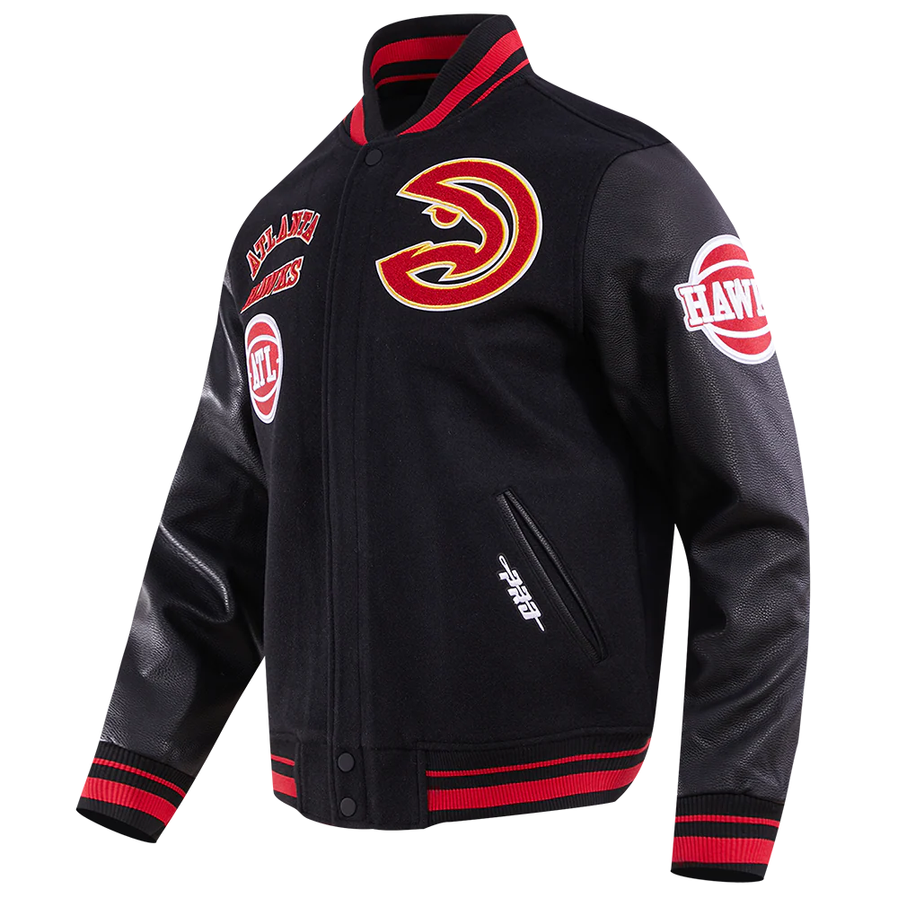 NBA ATLANTA HAWKS RETRO CLASSIC MEN'S RIB WOOL VARSITY JACKET