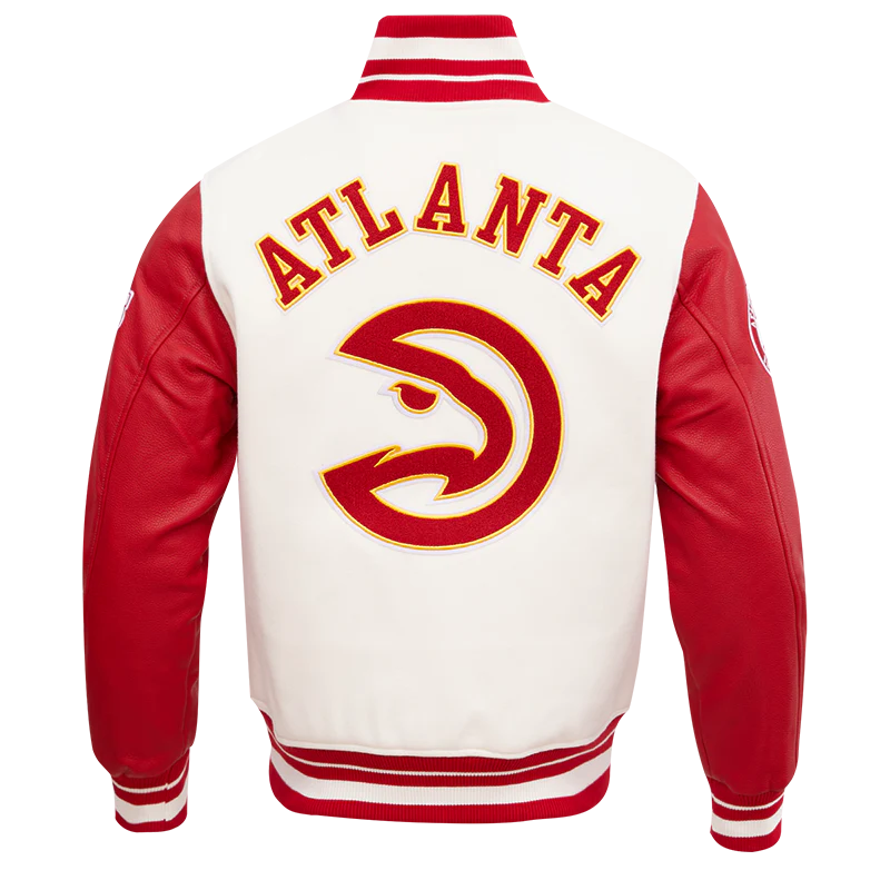 NBA ATLANTA HAWKS RETRO CLASSIC MEN'S RIB WOOL VARSITY JACKET