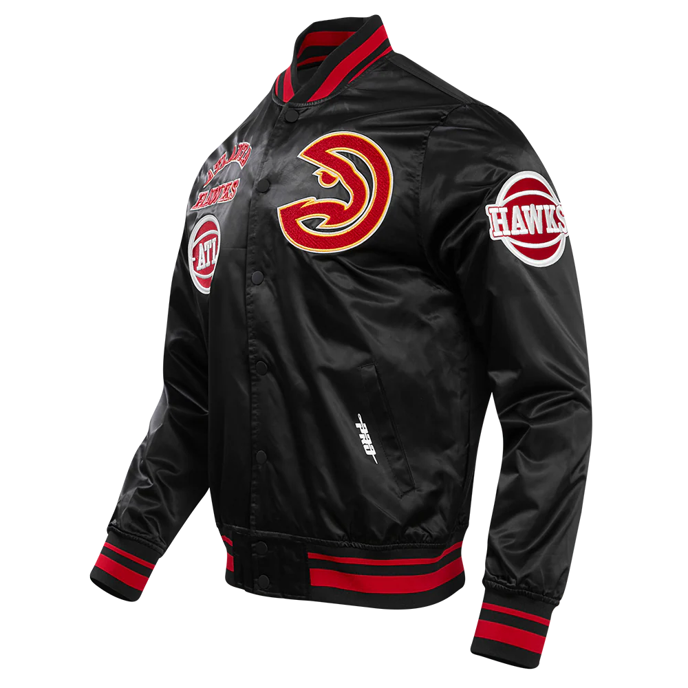 NBA ATLANTA HAWKS RETRO CLASSIC MEN'S RIB SATIN JACKET