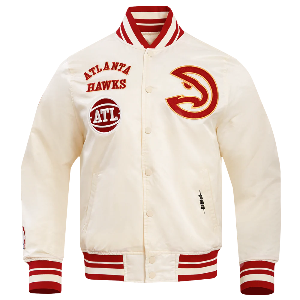 NBA ATLANTA HAWKS RETRO CLASSIC MEN'S RIB SATIN JACKET