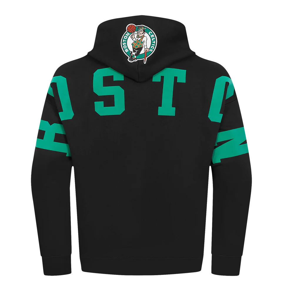 NBA BOSTON CELTICS WINGSPAN MEN'S DROP SHOULDER FLEECE PULLOVER HOODIE