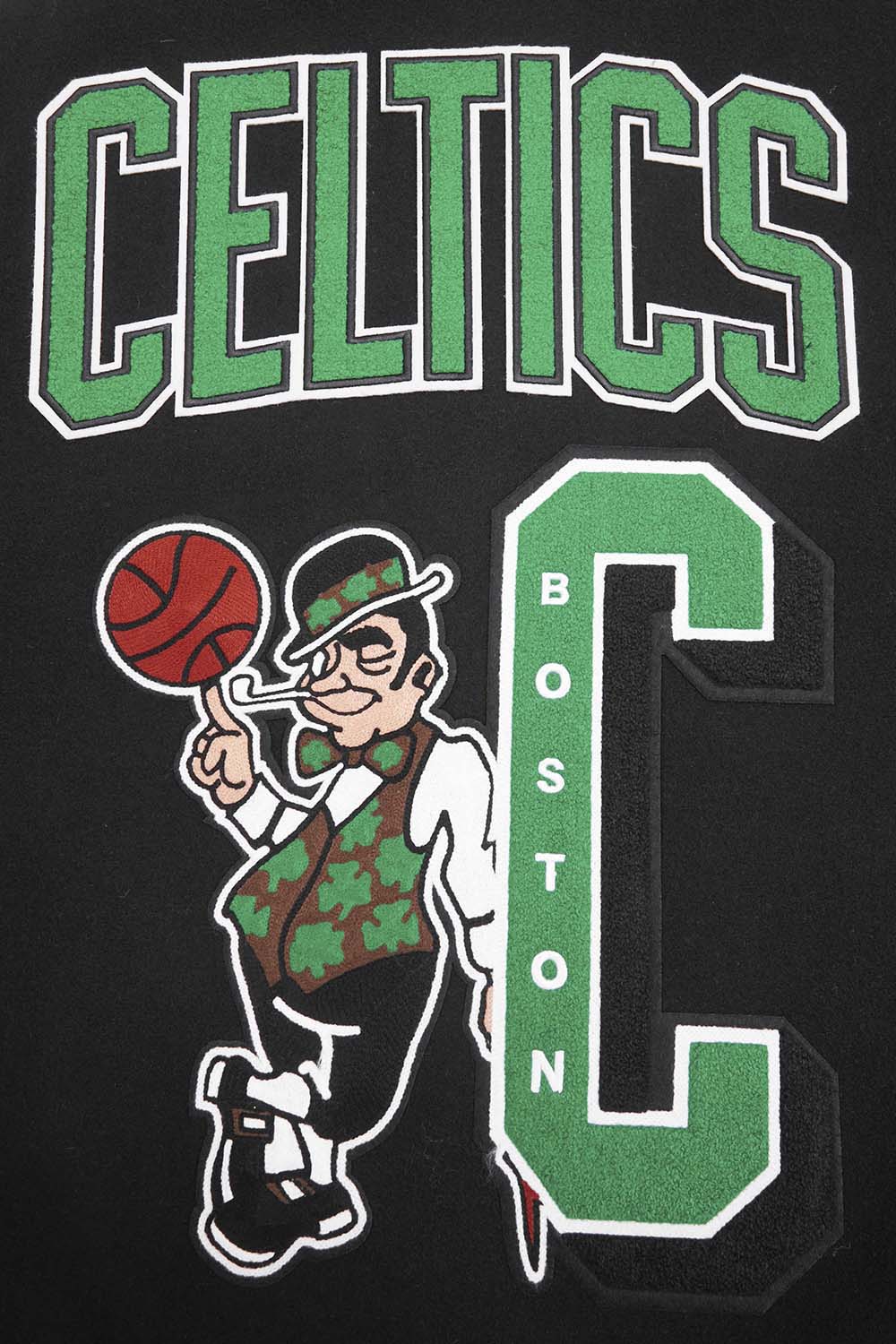 NBA BOSTON CELTICS MASHUP MEN'S RIB WOOL VARSITY JACKET