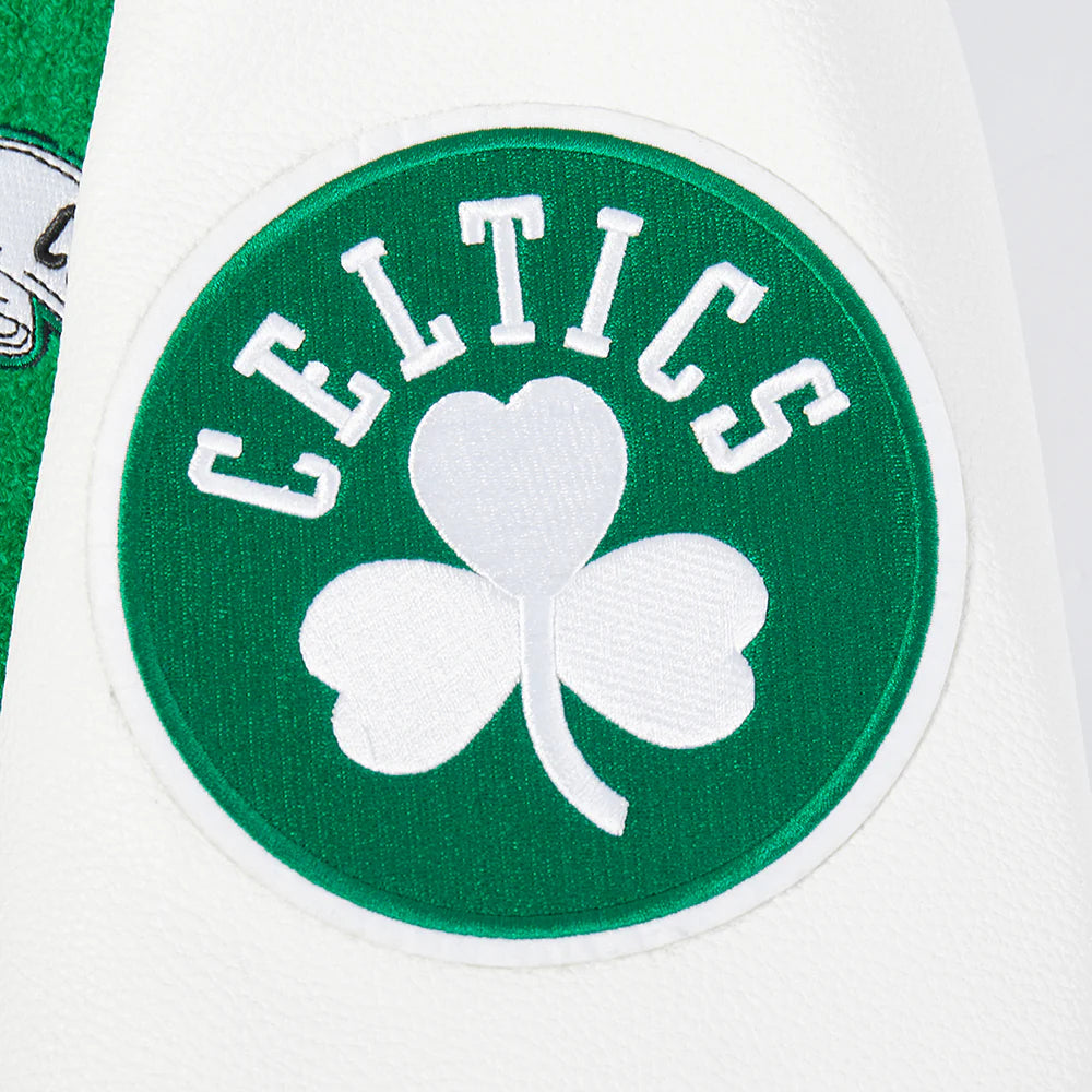 NBA BOSTON CELTICS TEAM PENNANTS MEN'S RIB WOOL VARSITY JACKET