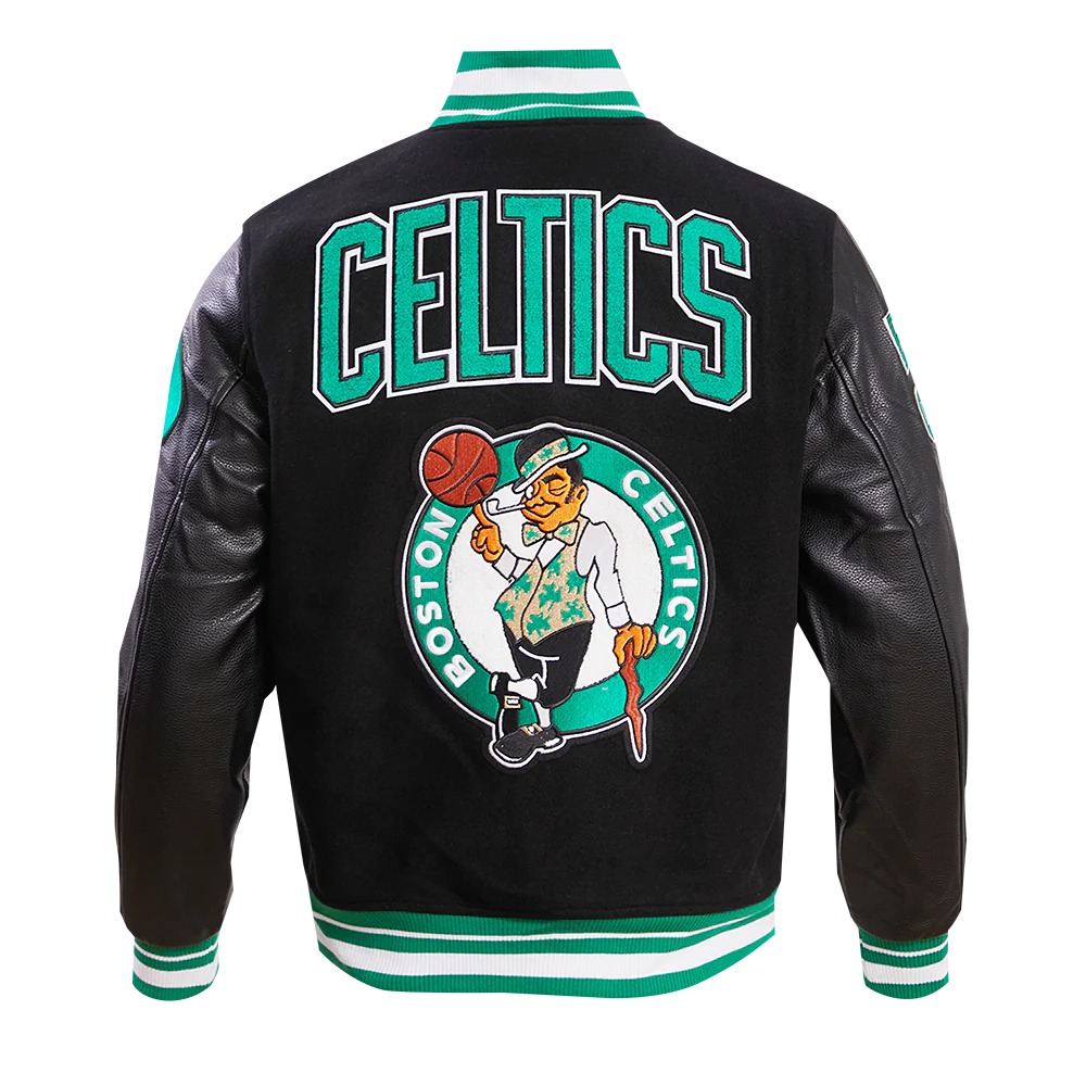 NBA BOSTON CELTICS RETRO CLASSIC MEN'S RIB WOOL VARSITY JACKET