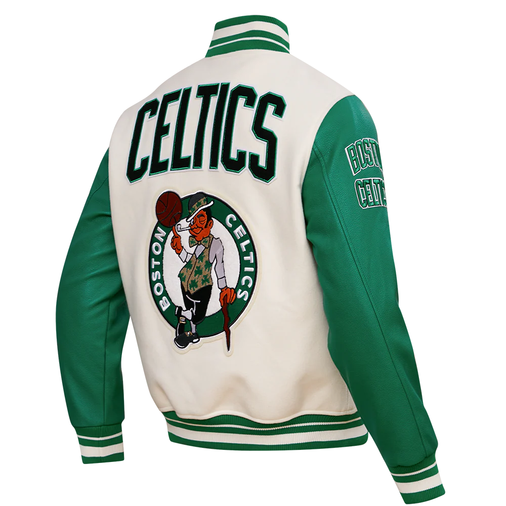 NBA BOSTON CELTICS RETRO CLASSIC MEN'S RIB WOOL VARSITY JACKET