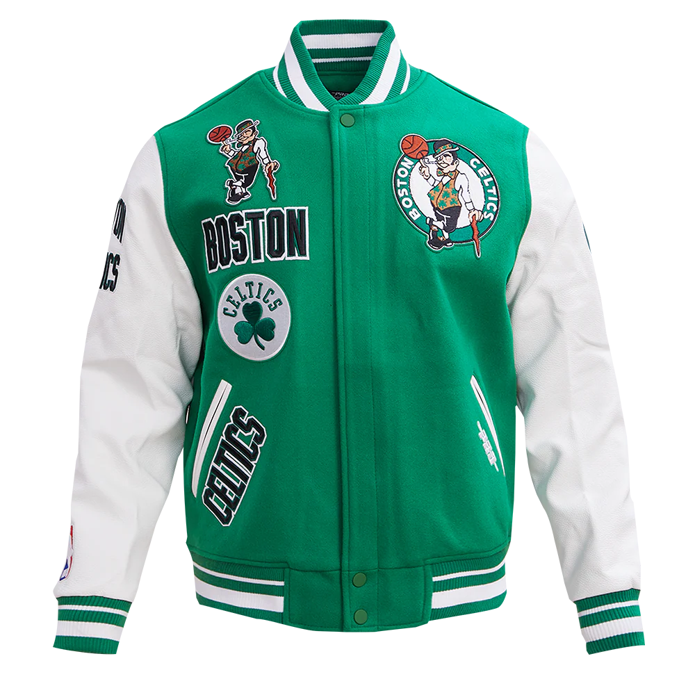 NBA BOSTON CELTICS RETRO CLASSIC MEN'S RIB WOOL VARSITY JACKET