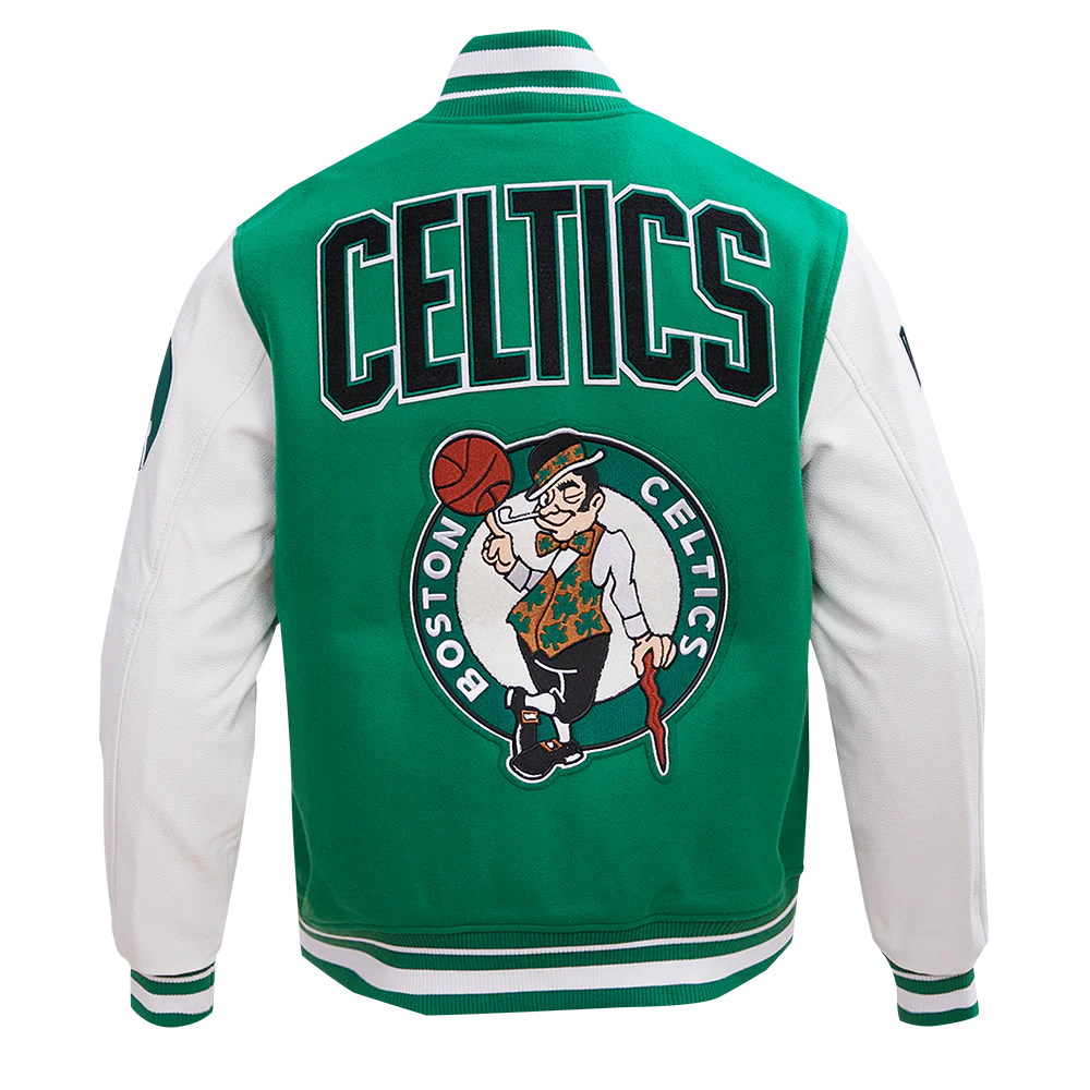 NBA BOSTON CELTICS RETRO CLASSIC MEN'S RIB WOOL VARSITY JACKET