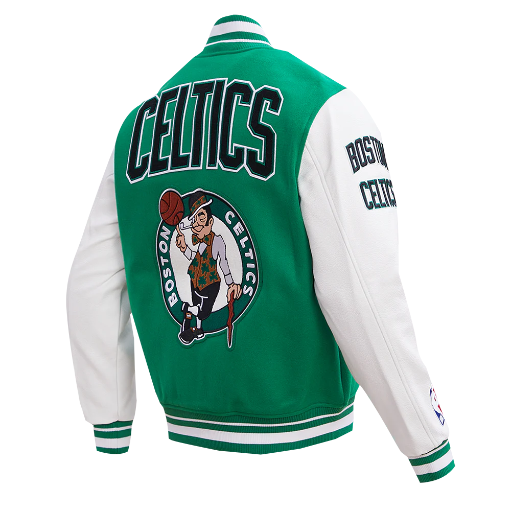 NBA BOSTON CELTICS RETRO CLASSIC MEN'S RIB WOOL VARSITY JACKET