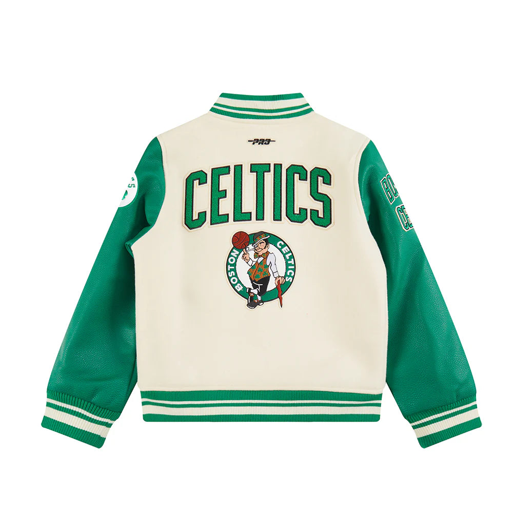 NBA BOSTON CELTICS RETRO CLASSIC BIG BOYS RIB WOOL VARSITY JACKET