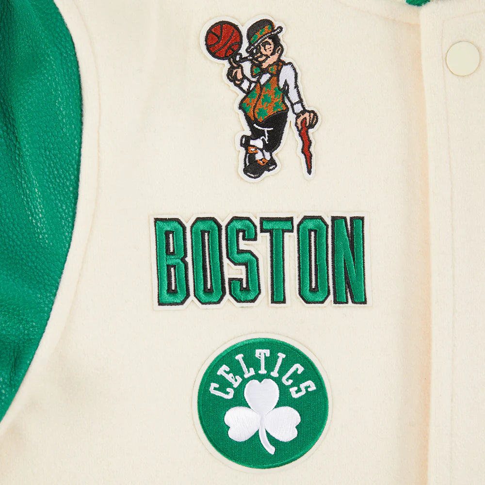NBA BOSTON CELTICS RETRO CLASSIC BIG BOYS RIB WOOL VARSITY JACKET