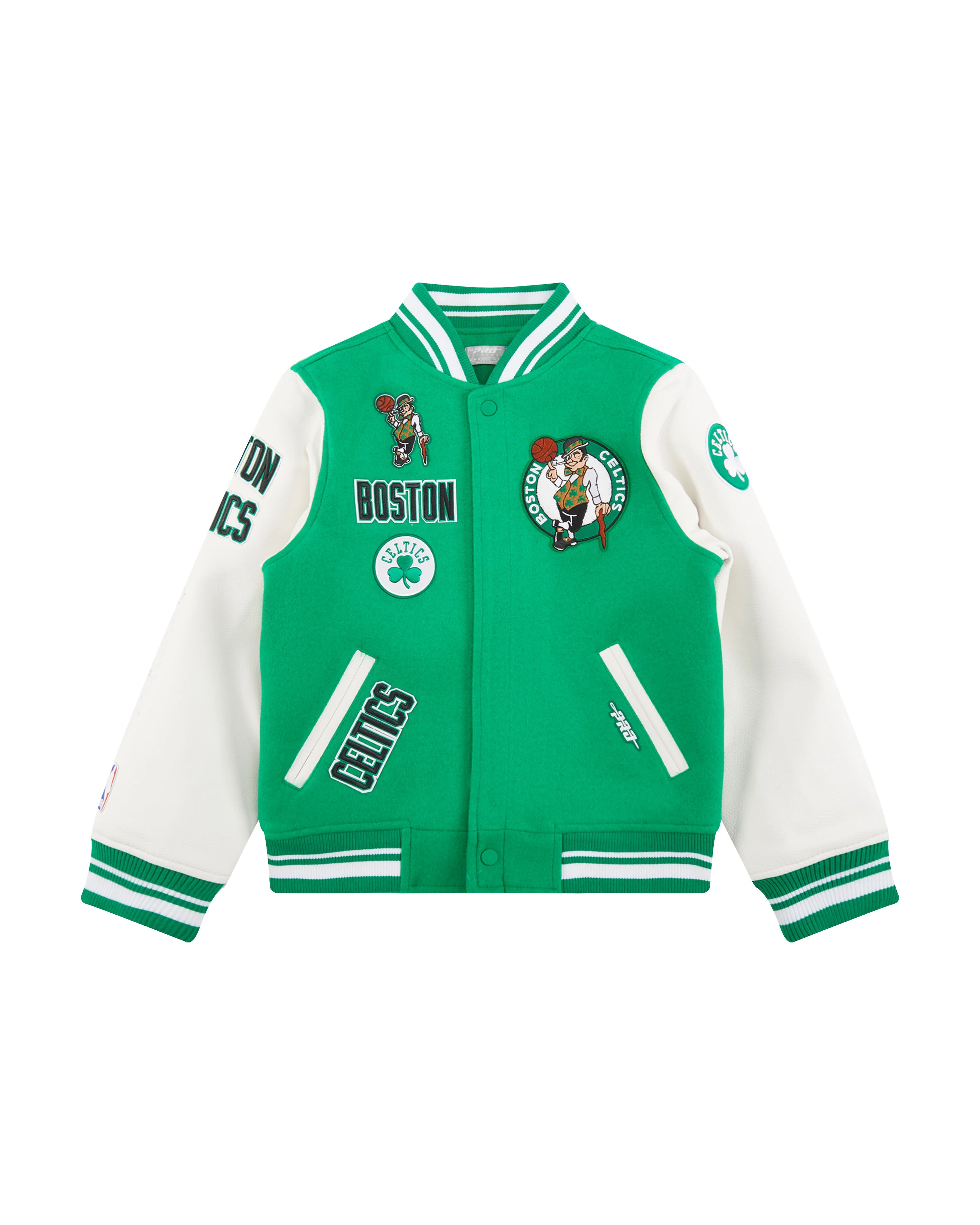 NBA BOSTON CELTICS RETRO CLASSIC BIG BOYS RIB WOOL VARSITY JACKET