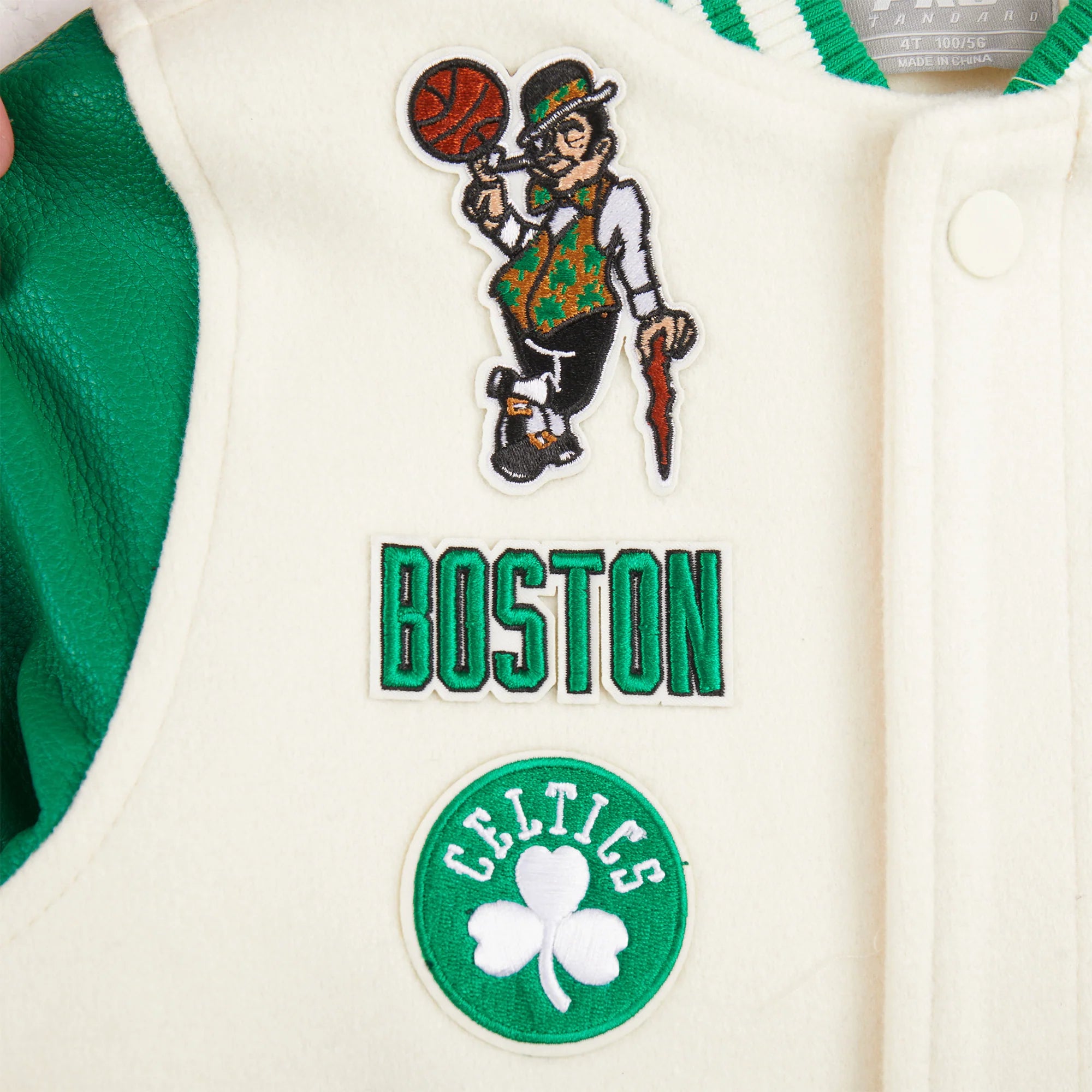 NBA BOSTON CELTICS RETRO CLASSIC TODDLER BOYS RIB WOOL VARSITY JACKET