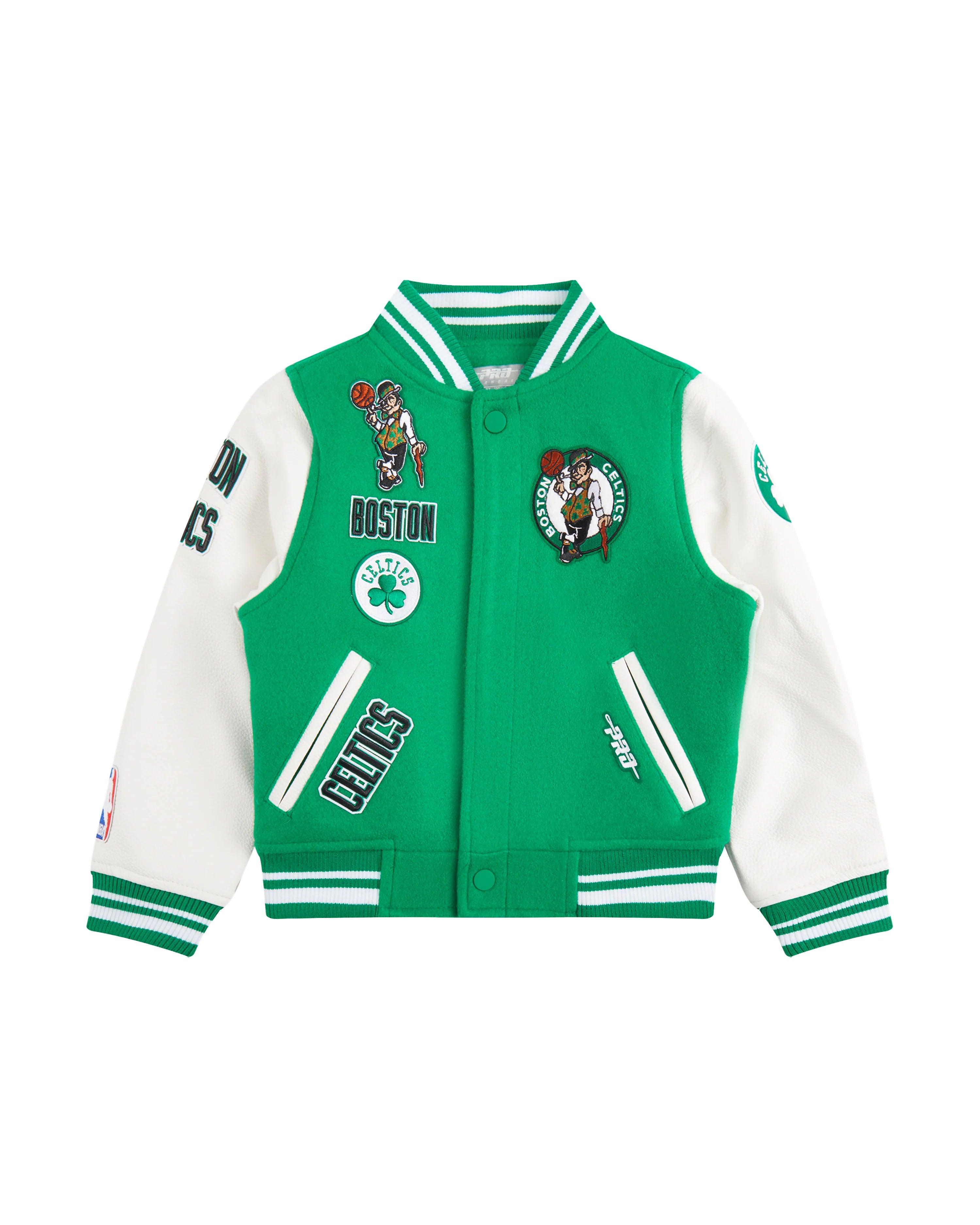 NBA BOSTON CELTICS RETRO CLASSIC TODDLER BOYS RIB WOOL VARSITY JACKET