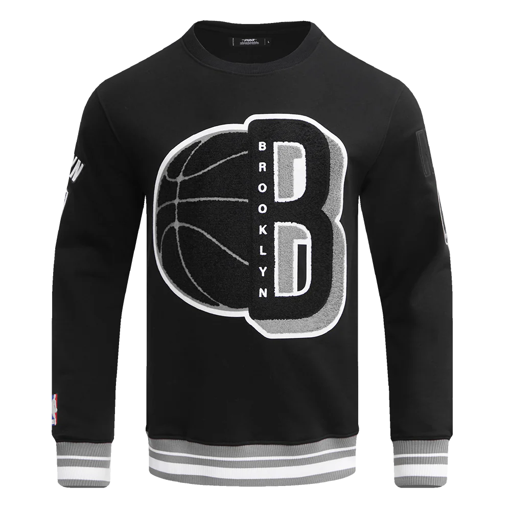 NBA BROOKLYN NETS MASHUP MEN'S RIB CREWNECK