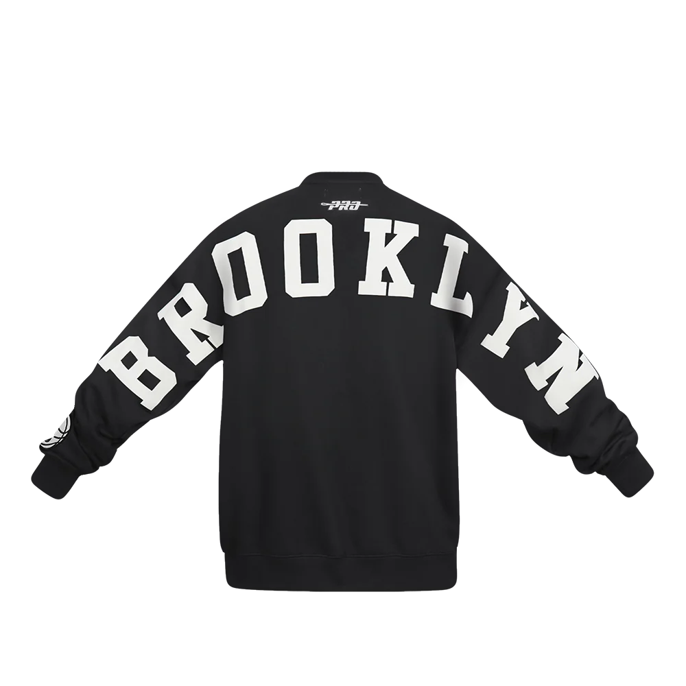 NBA BROOKLYN NETS WINGSPAN MEN'S DROP SHOULDER FLEECE CREWNECK