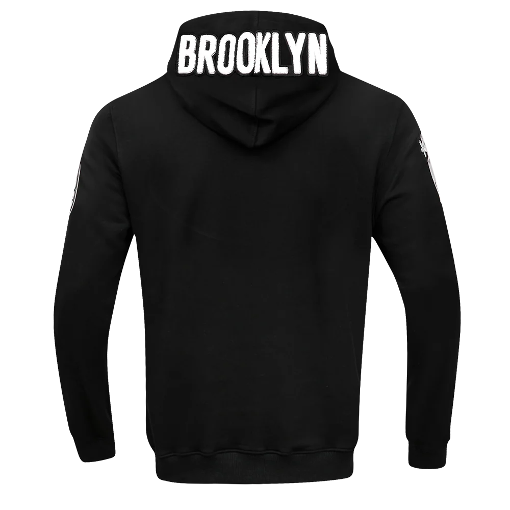 NBA BROOKLYN NETS CLASSIC CHENILLE MEN'S FULL ZIP PULLOVER HOODIE