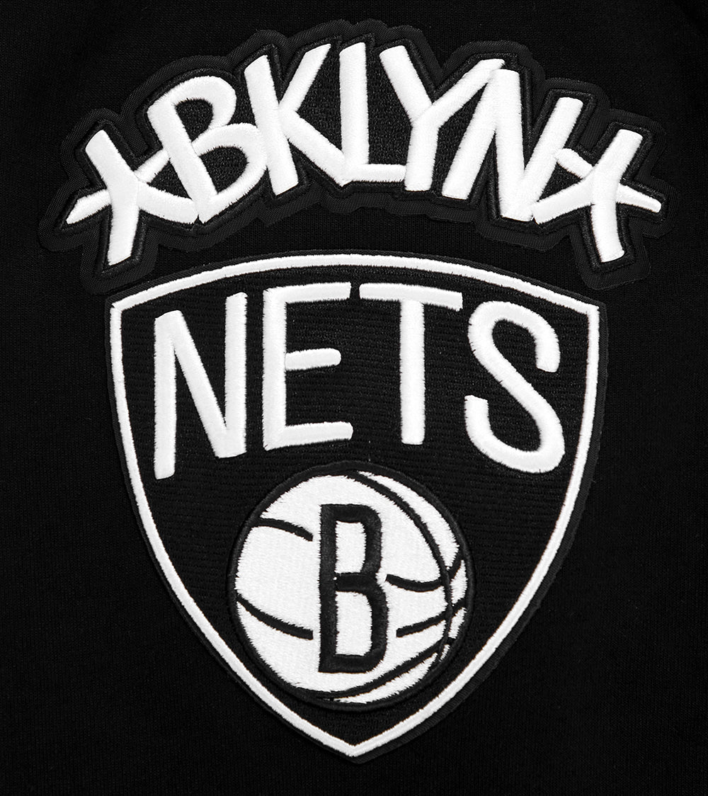 NBA BROOKLYN NETS CLASSIC CHENILLE MEN'S FULL ZIP PULLOVER HOODIE