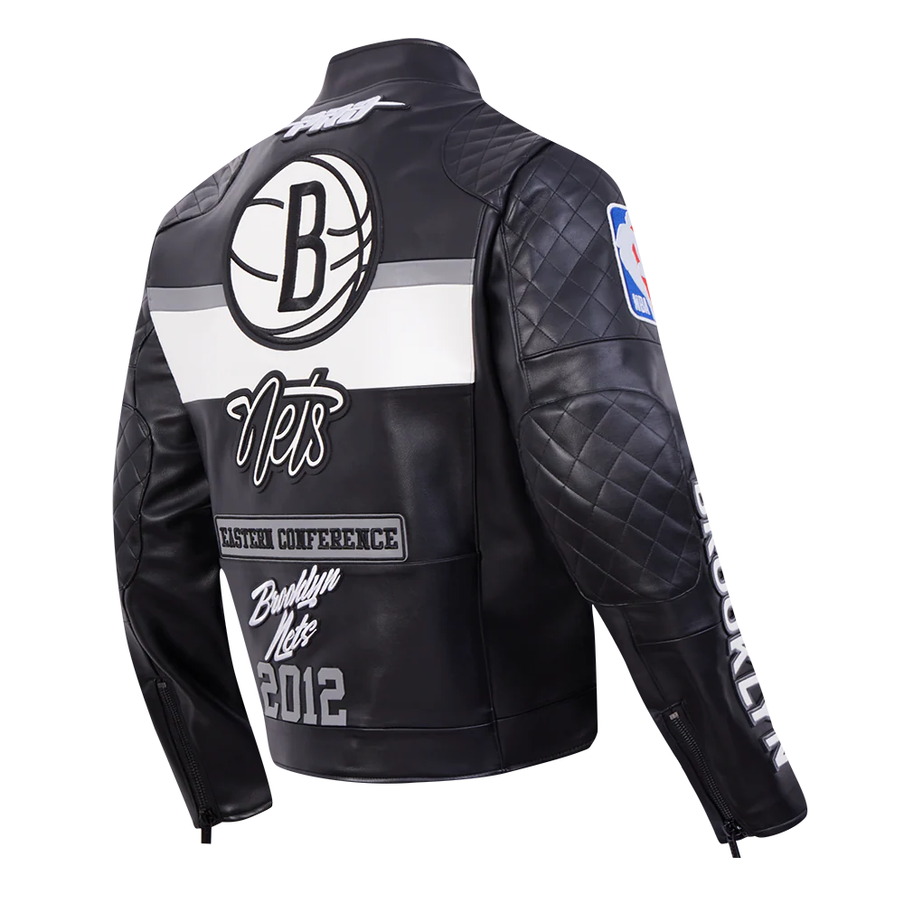 NBA BROOKLYN NETS MEN'S MOTO JACKET