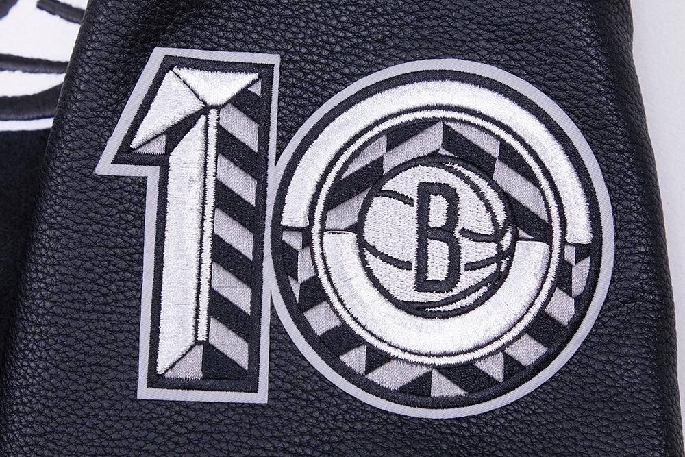 NBA BROOKLYN NETS RETRO CLASSIC MEN'S RIB WOOL VARSITY JACKET