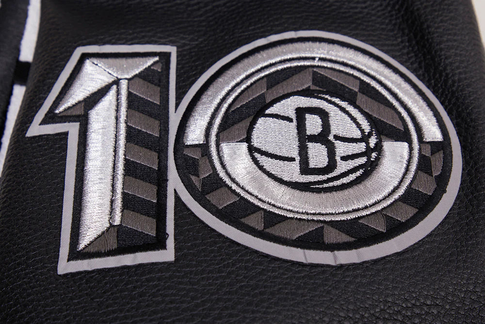 NBA BROOKLYN NETS RETRO CLASSIC MEN'S RIB WOOL VARSITY JACKET