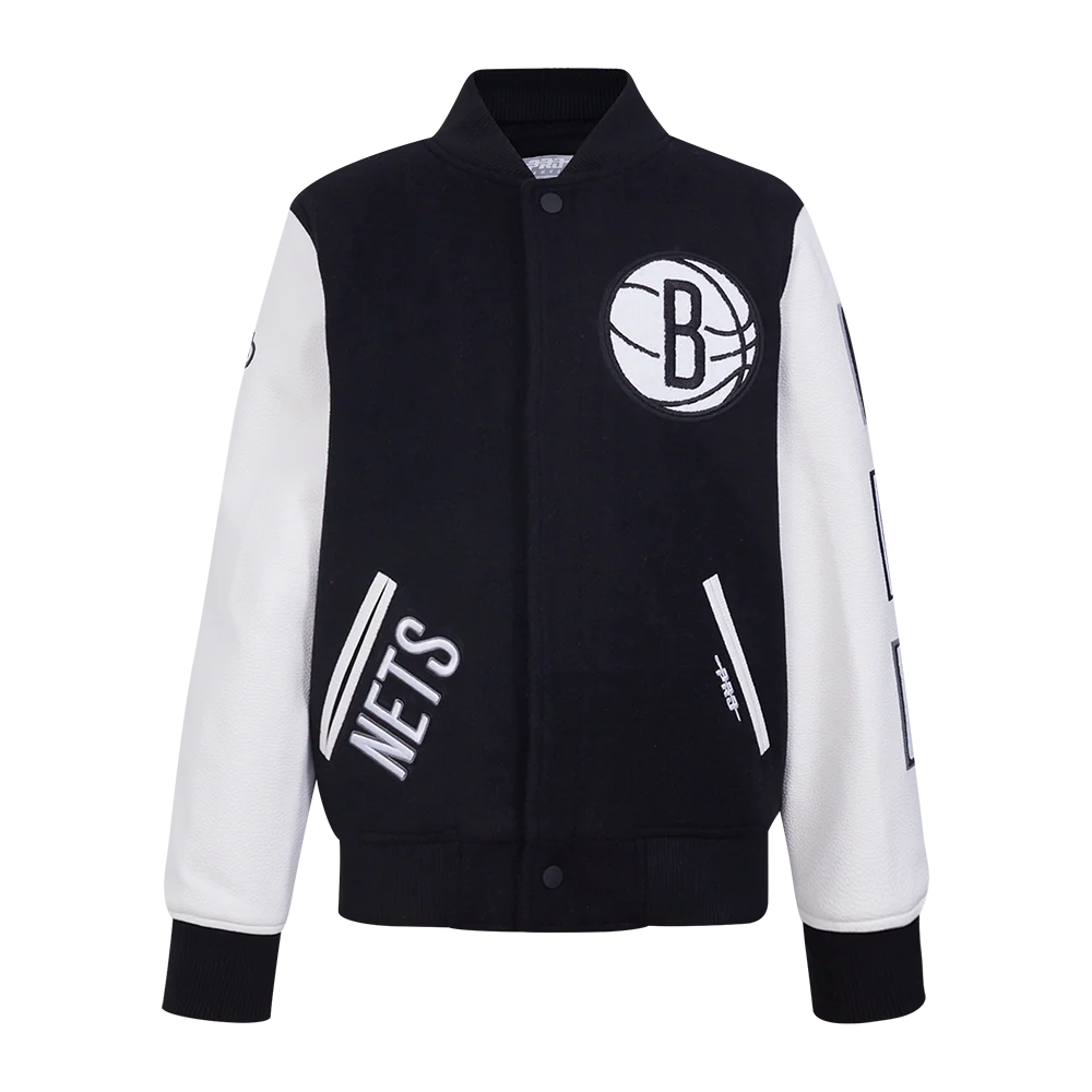 NBA BROOKLYN NETS CLASSIC BIG BOYS WOOL VARSITY JACKET