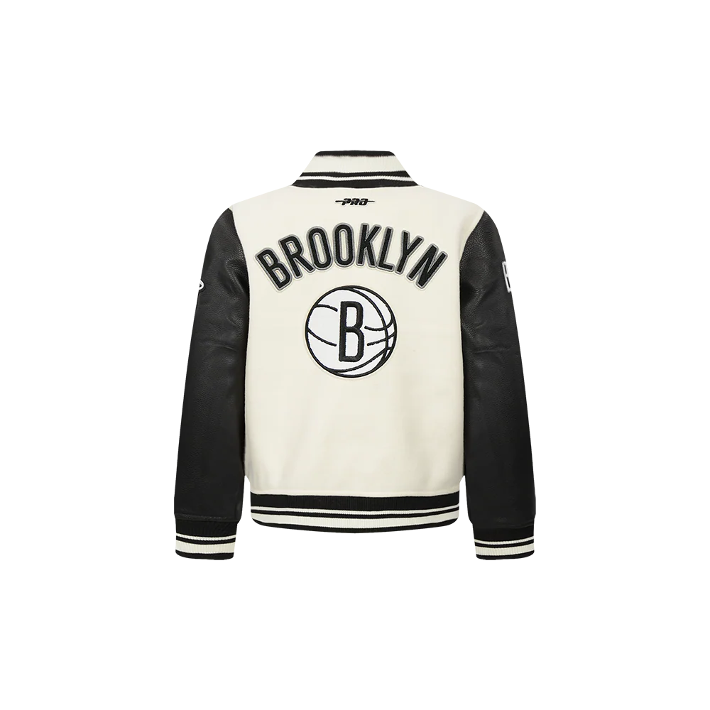 NBA BROOKLYN NETS RETRO CLASSIC TODDLER BOYS RIB WOOL VARSITY JACKET