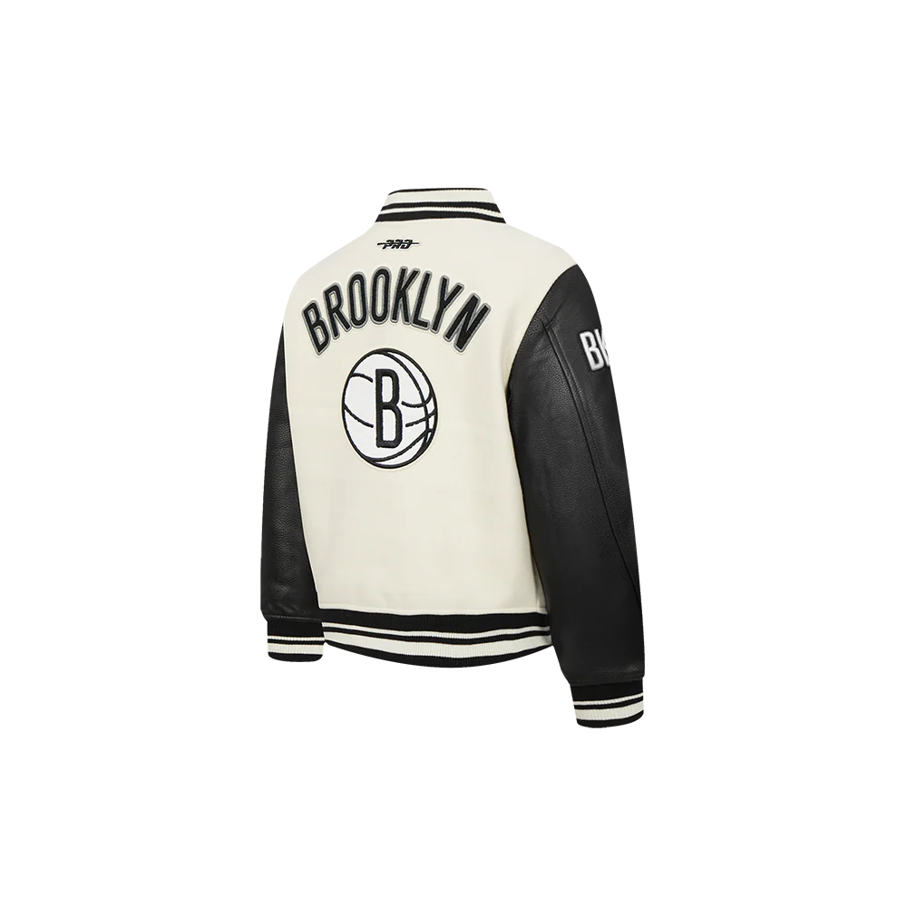 NBA BROOKLYN NETS RETRO CLASSIC TODDLER BOYS RIB WOOL VARSITY JACKET