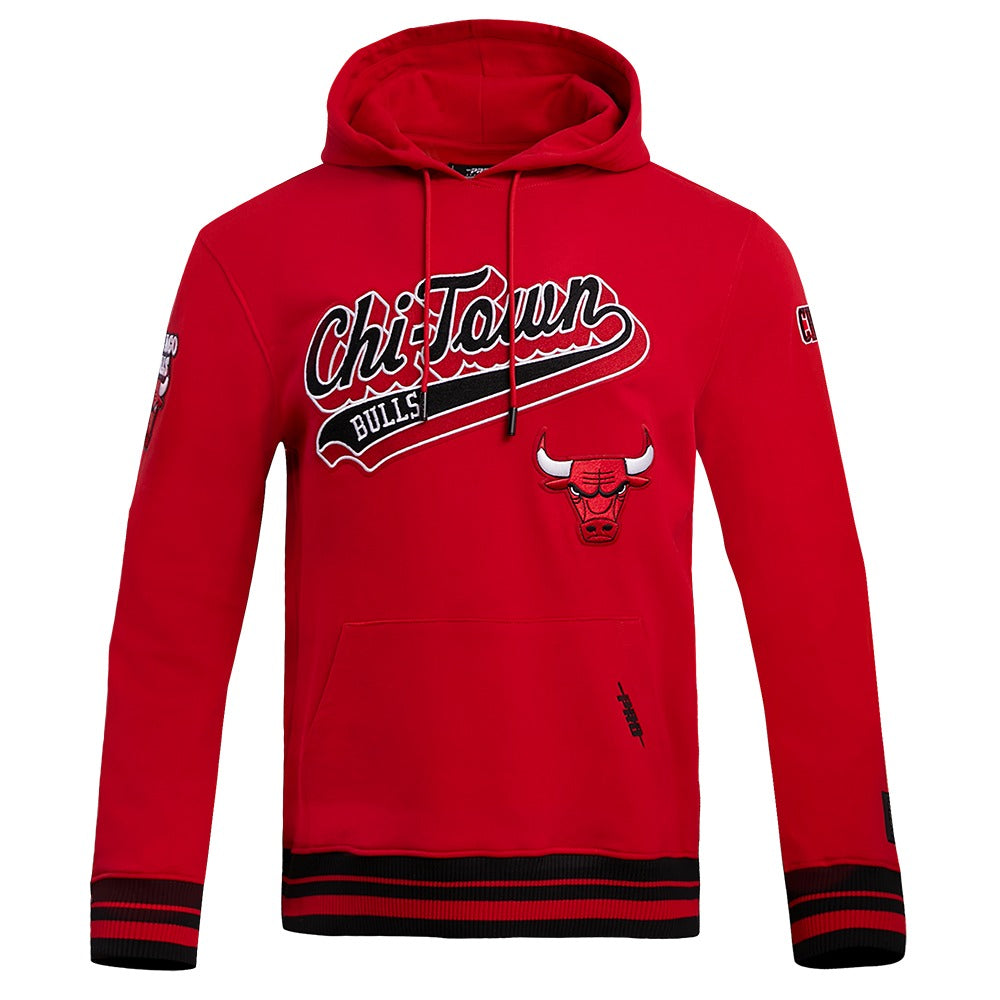 CHICAGO BULLS MEN'S PULL OVER HOODIE SCRIPT TAIL