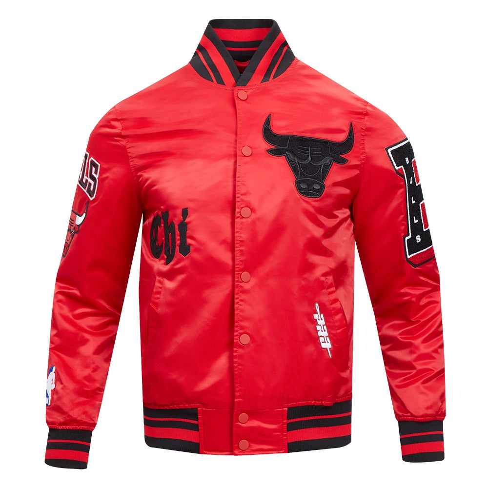 Chicago Bulls Men's Satin Jacket Old English