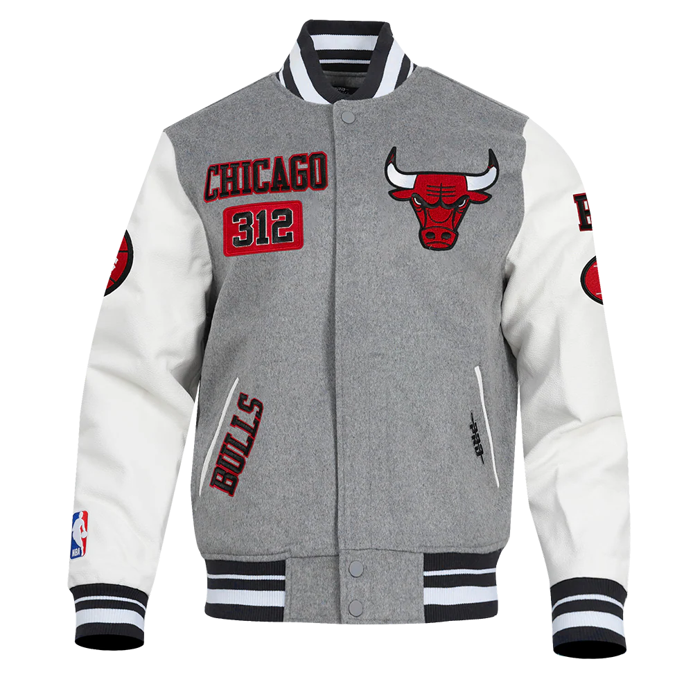 NBA CHICAGO BULLS AREA CODE MEN'S RIB WOOL VARSITY JACKET