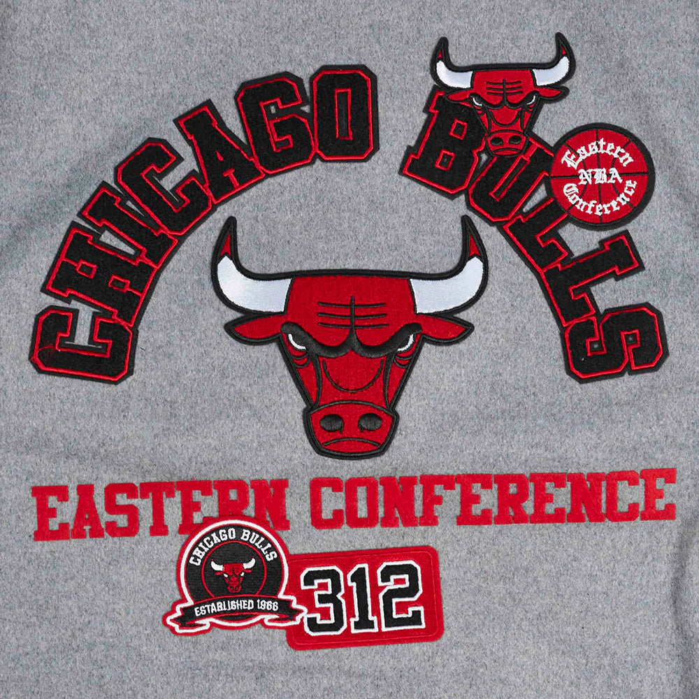 NBA CHICAGO BULLS AREA CODE MEN'S RIB WOOL VARSITY JACKET