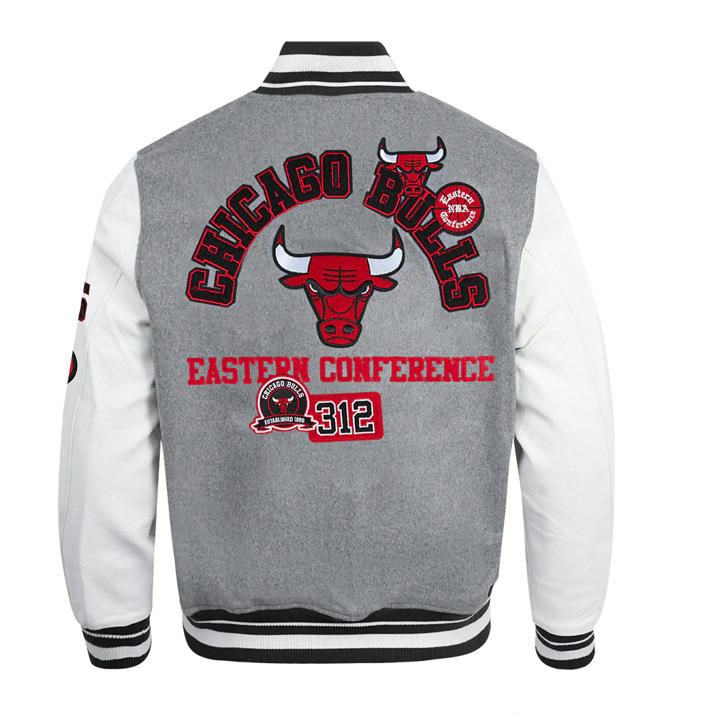 NBA CHICAGO BULLS AREA CODE MEN'S RIB WOOL VARSITY JACKET