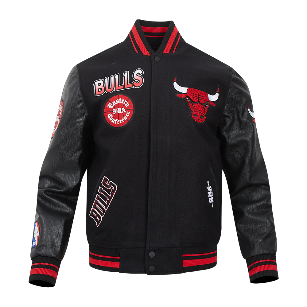 NBA CHICAGO BULLS TURN IT UP MEN'S RIB WOOL VARSITY JACKET