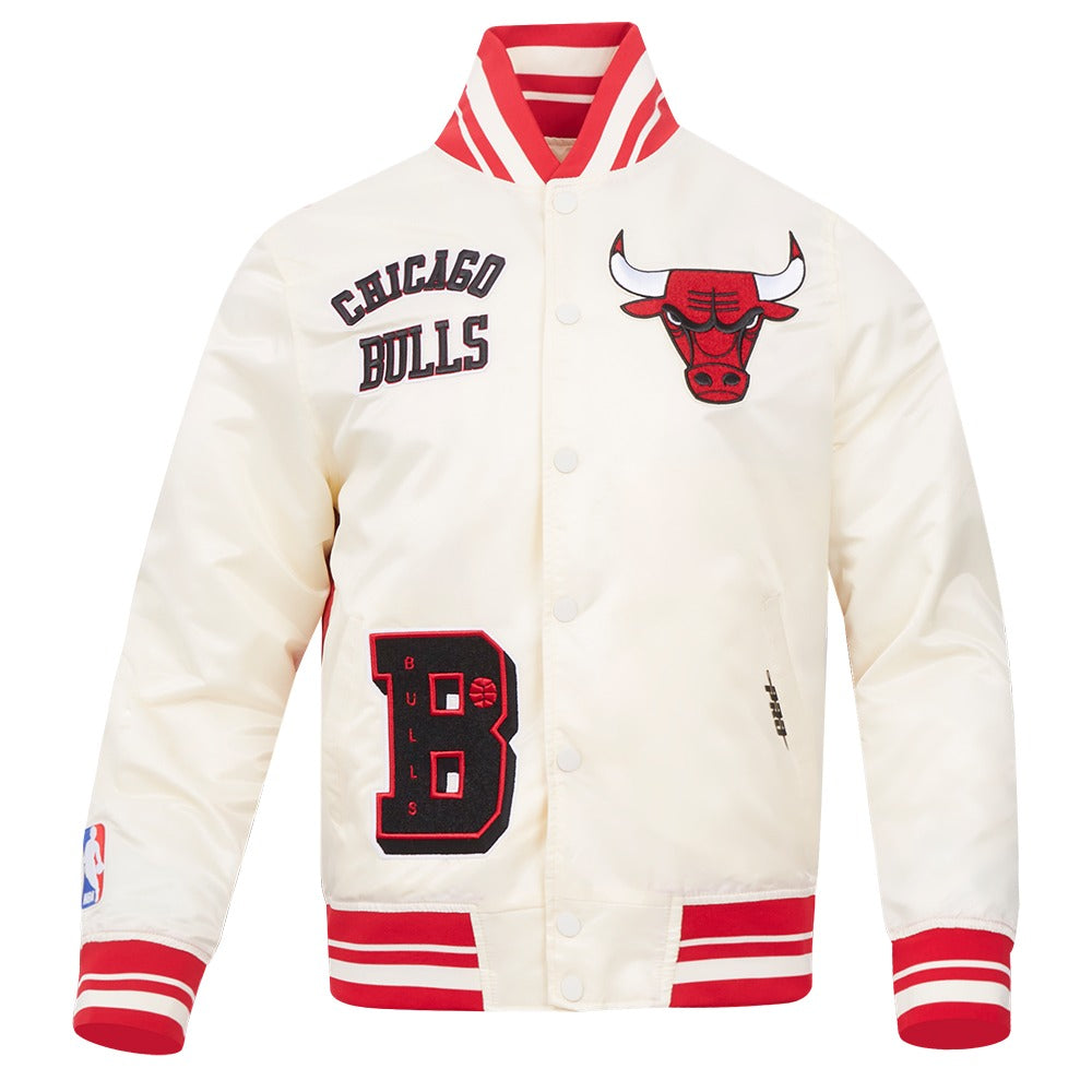 Chicago Bulls Sublimated Satin Jacket-White