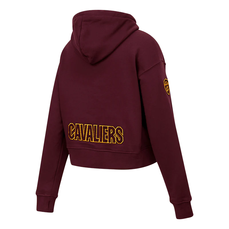 NBA CLEVELAND CAVALIERS CLASSIC WOMEN'S CROPPED PULLOVER HOODIE
