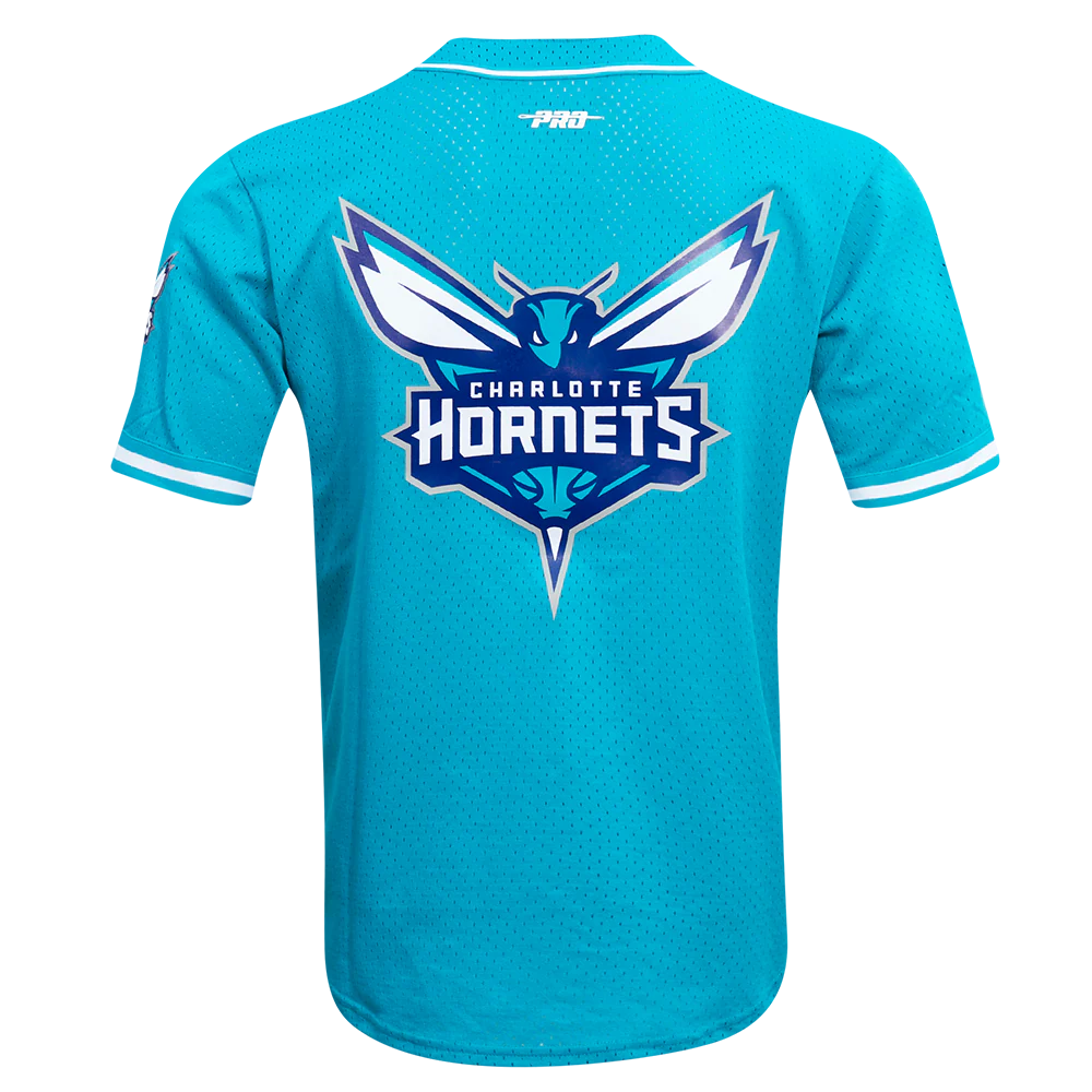 NBA CHARLOTTE HORNETS LAMELO BALL #1 MEN'S MESH BUTTON DOWN SHIRT