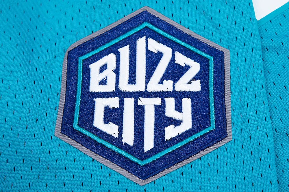 NBA CHARLOTTE HORNETS LAMELO BALL #1 MEN'S MESH BUTTON DOWN SHIRT