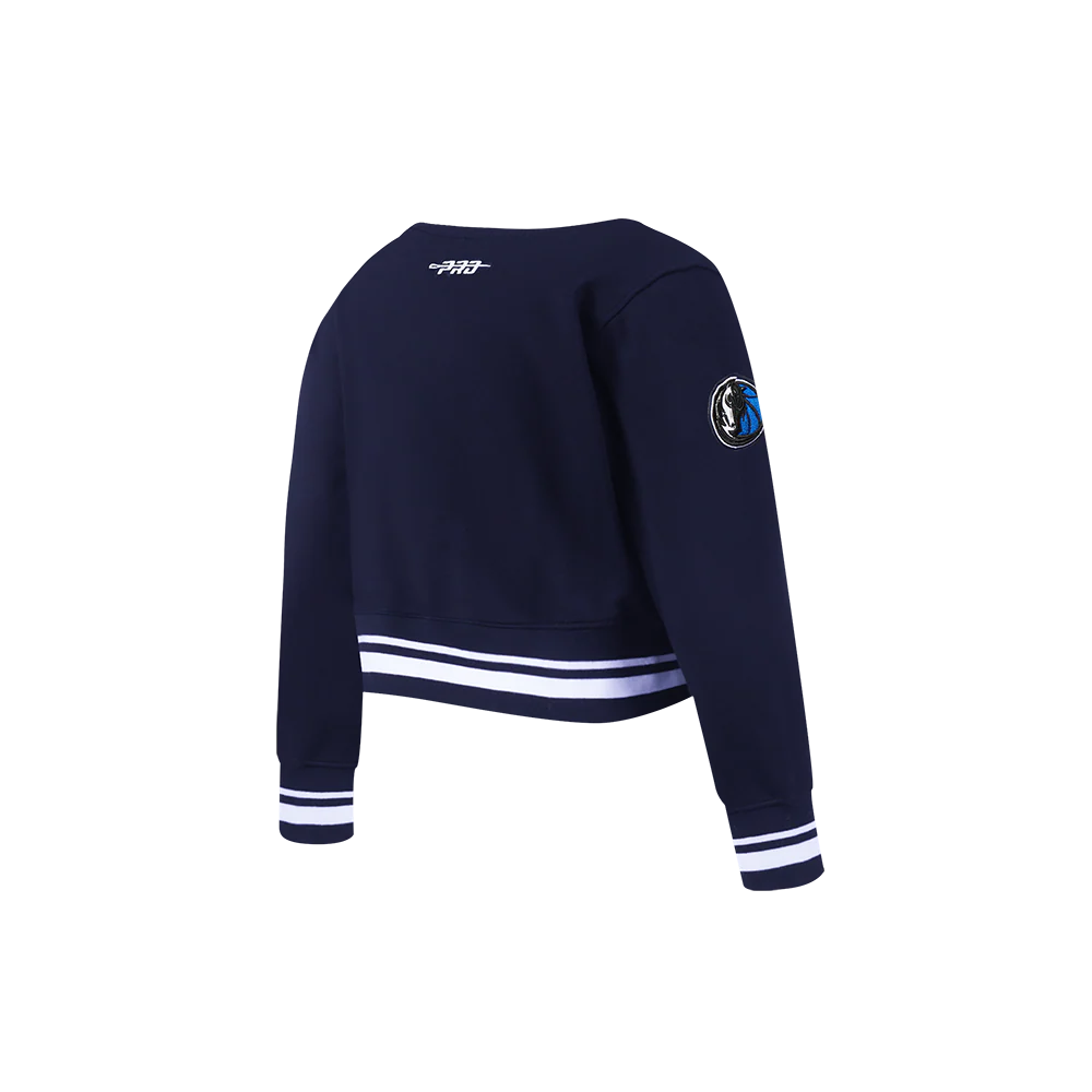 NBA DALLAS MAVERICKS RETRO CLASSIC TODDLER GIRLS RIB FLEECE CREWNECK