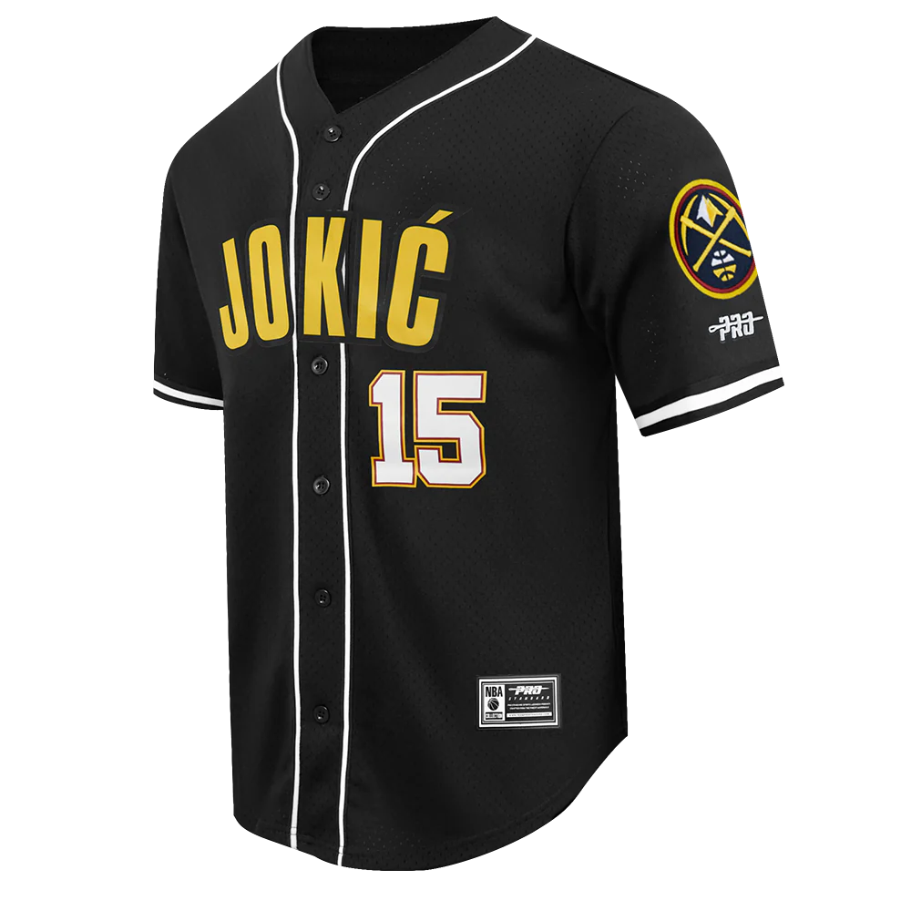 NBA DENVER NUGGETS NIKOLA JOKIC #15 CLASSIC PLAYER NAME AND NUMBER MEN'S MESH BUTTON DOWN SHIRT
