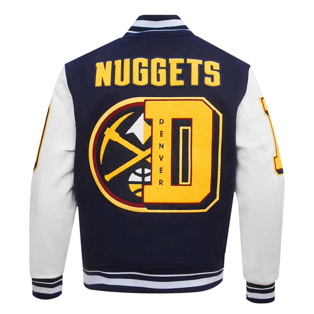 NBA DENVER NUGGETS MASHUP MEN'S RIB WOOL VARSITY JACKET