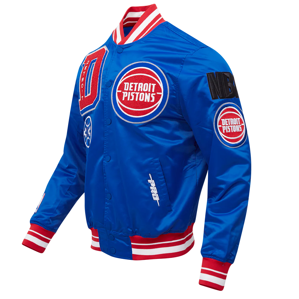 NBA DETROIT PISTONS MASHUP MEN'S RIB SATIN JACKET