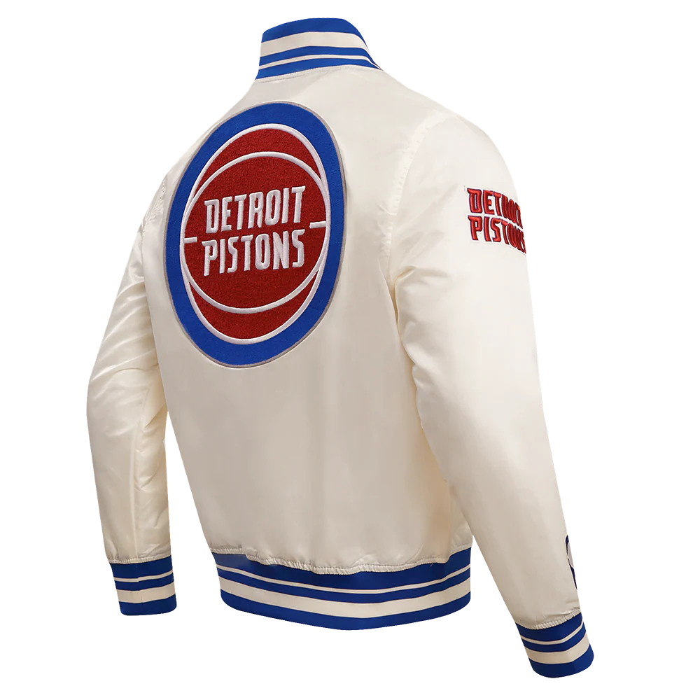 NBA DETROIT PISTONS RETRO CLASSIC MEN'S RIB SATIN JACKET
