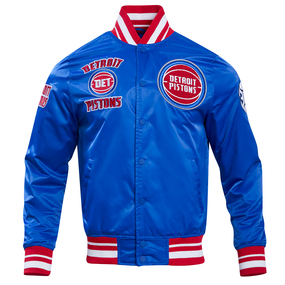 NBA DETROIT PISTONS RETRO CLASSIC MEN'S RIB SATIN JACKET