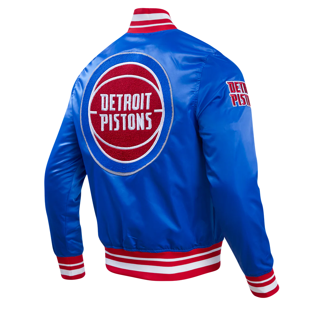 NBA DETROIT PISTONS RETRO CLASSIC MEN'S RIB SATIN JACKET